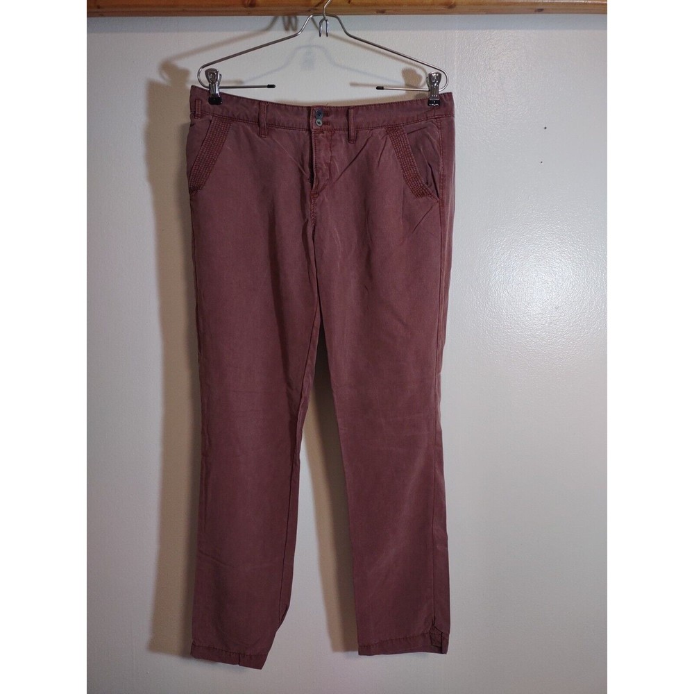 Pilcro Women's 10 Maroon Pants Anthro Lyocell Fashion Lightweight Basic